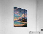 Residential area overlooking sunset clouds scaly Acrylic Print