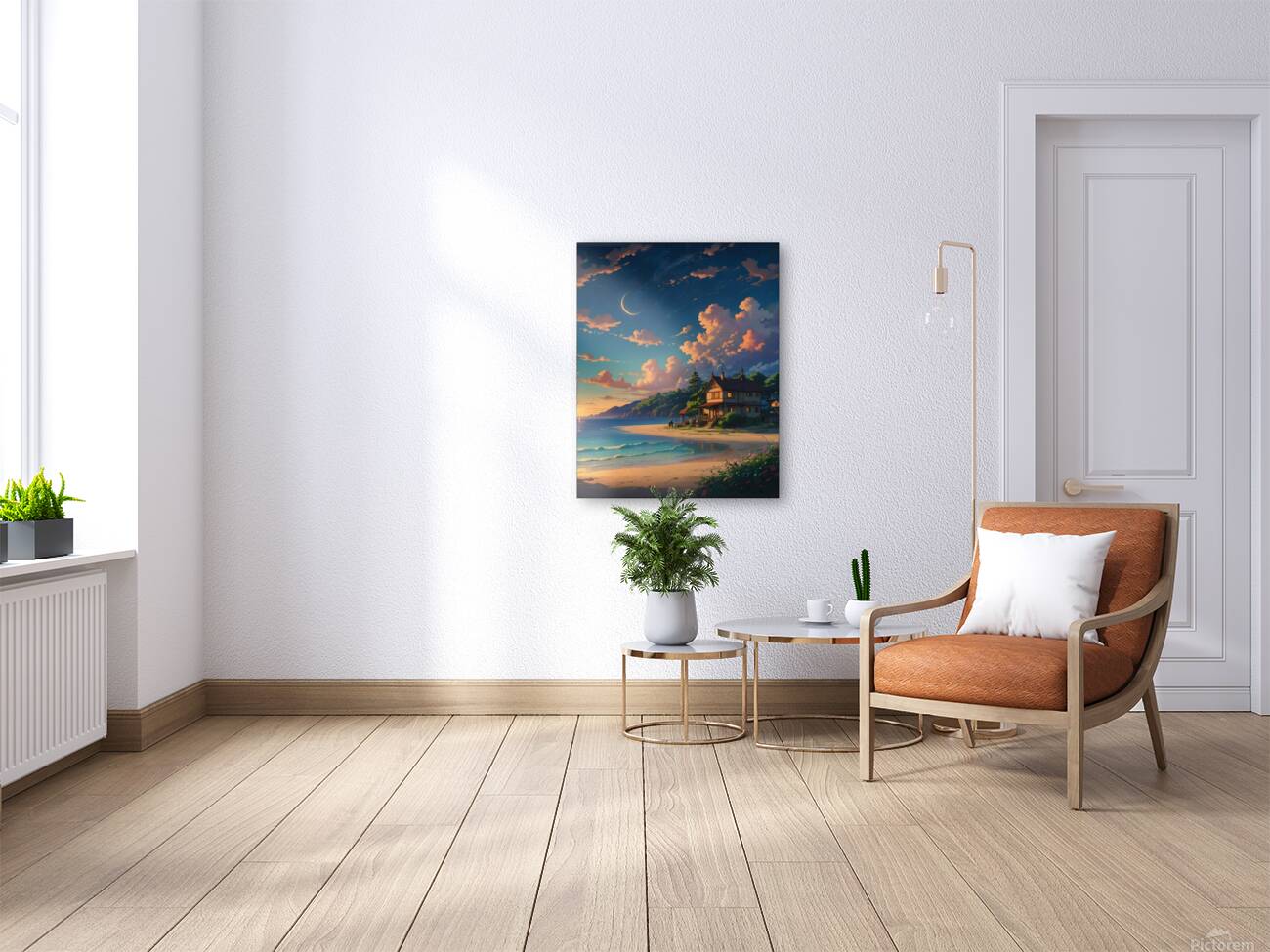 Residential area overlooking sunset clouds scaly Reproduction