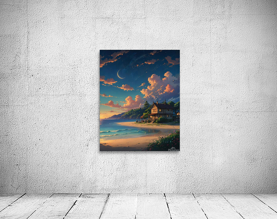 Residential area overlooking sunset clouds scaly Wall Preview