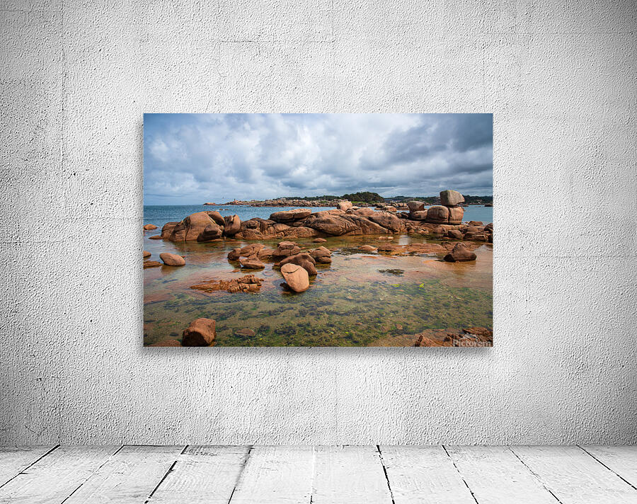 Boulders and clouds. Pink Granite Coast  Wall Preview