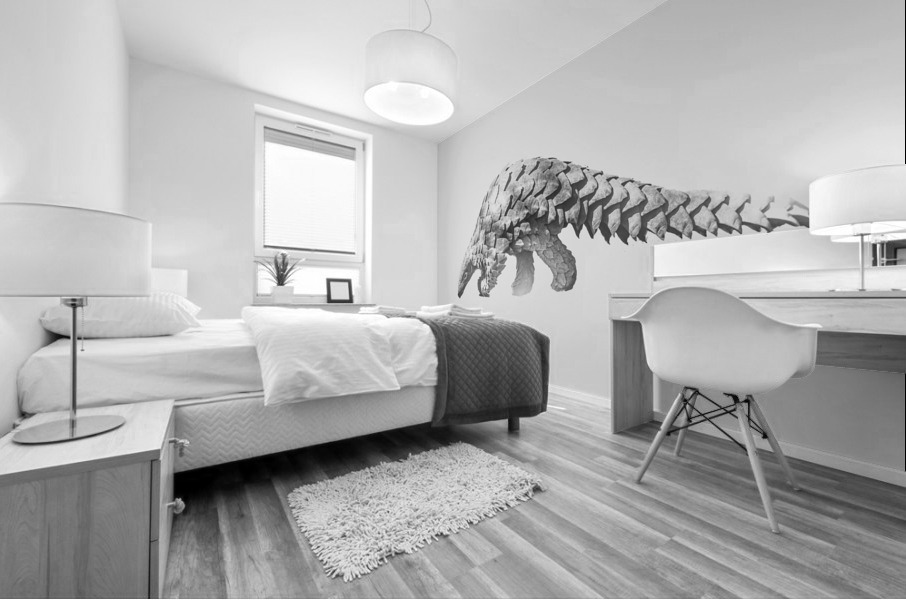 Shy Pangolin Mural print