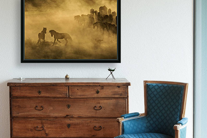 Western cowboys riding horses, roping wild horses by MIRICA DAN-ALEXANDRU