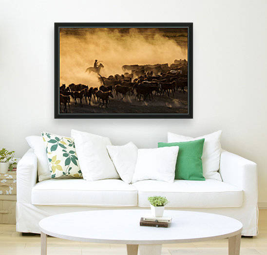 Western cowboys riding horses, roping wild horses by MIRICA DAN-ALEXANDRU