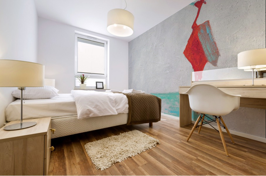 Lonely red bird Mural print