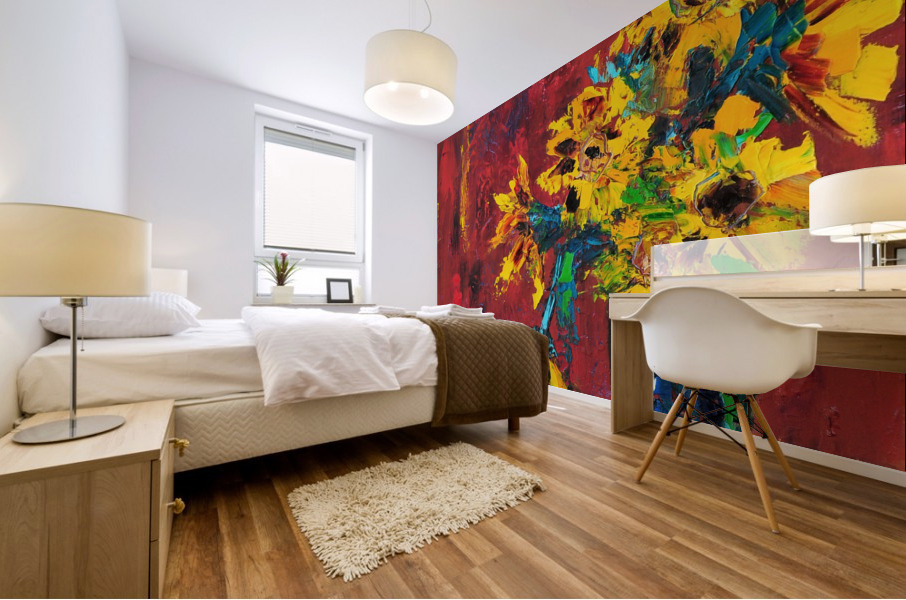 7 sunflowers Mural print