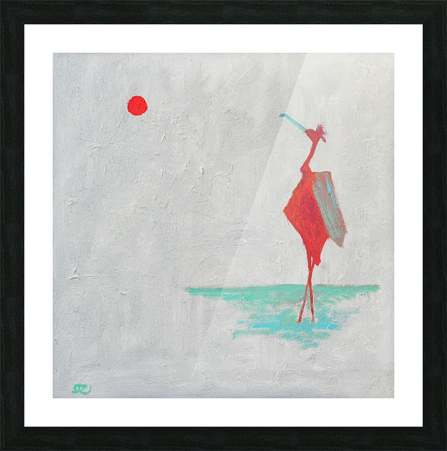 Lonely red bird Picture Frame print