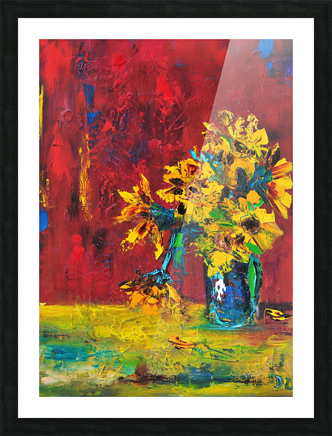 7 sunflowers Picture Frame print