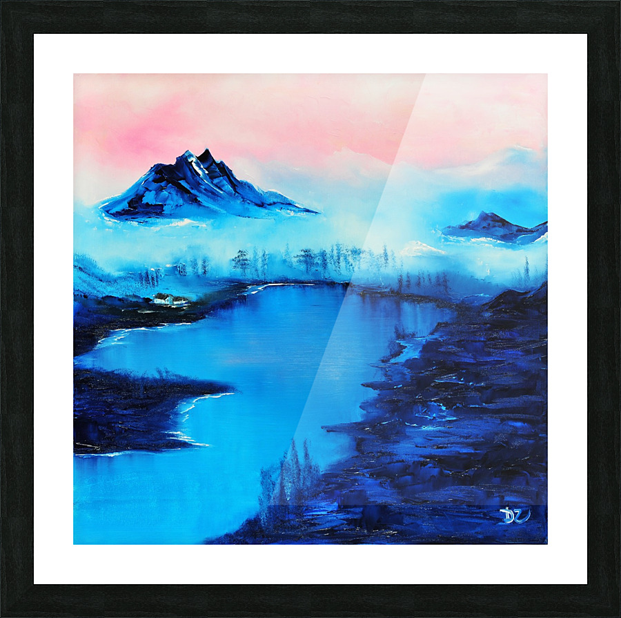 Pink and blue Picture Frame print