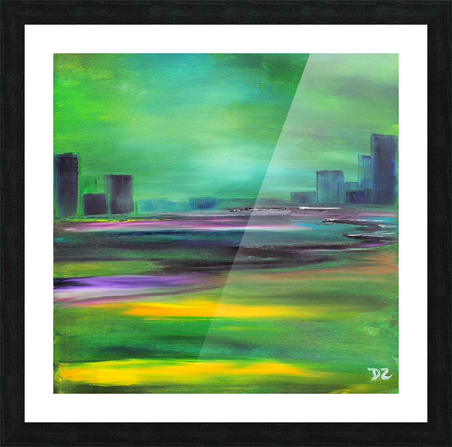 City at spring Picture Frame print