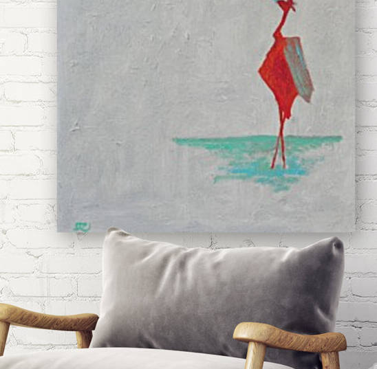 Lonely red bird Reproduction