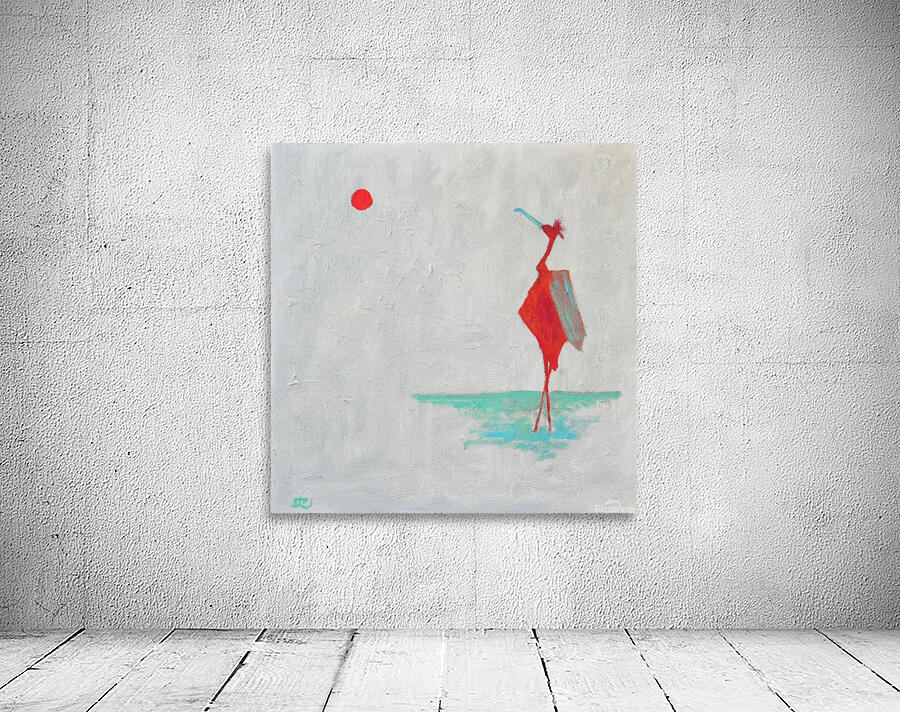 Lonely red bird Wall Preview