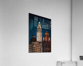 Wrigley Building Clock Tower Impression acrylique