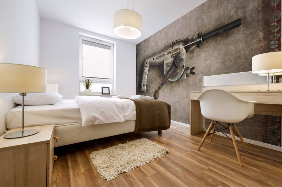 Vintage Mechanical Hammer Impression murale