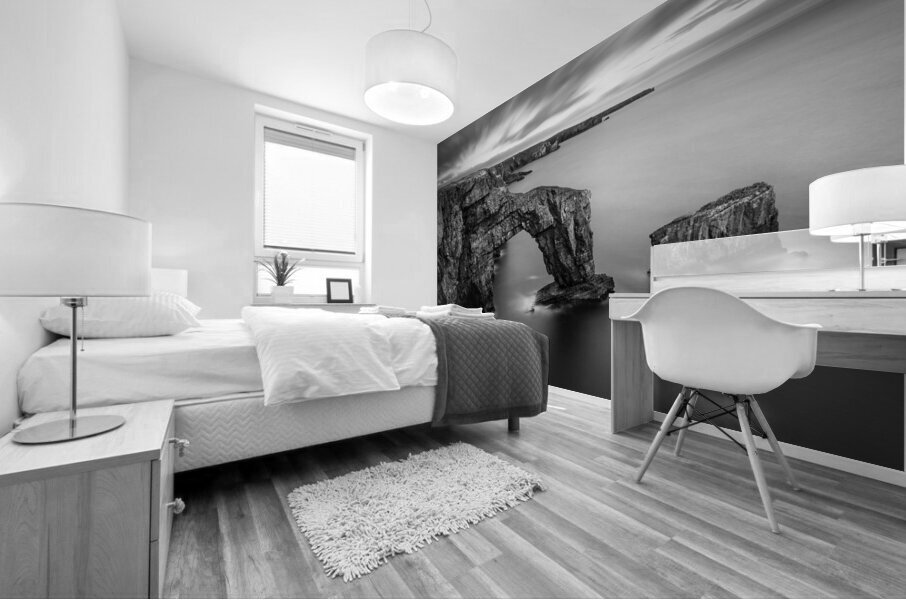 Green Bridge of Wales - Black and White Edition Impression murale