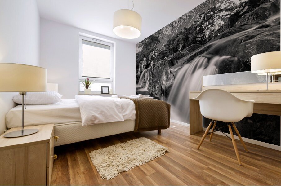 Buachaille Etive Mor Waterfall Impression murale