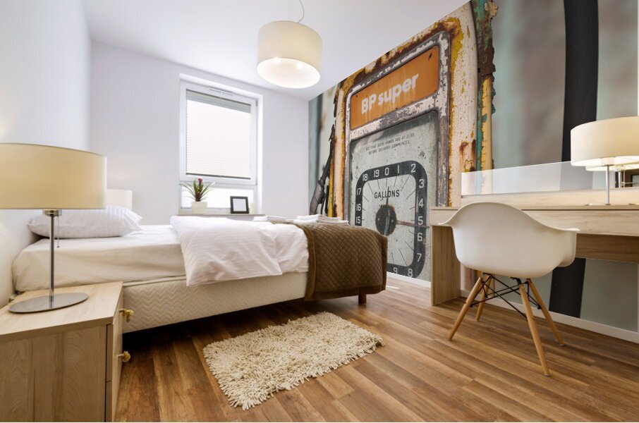 Old Petrol Pump Mural print