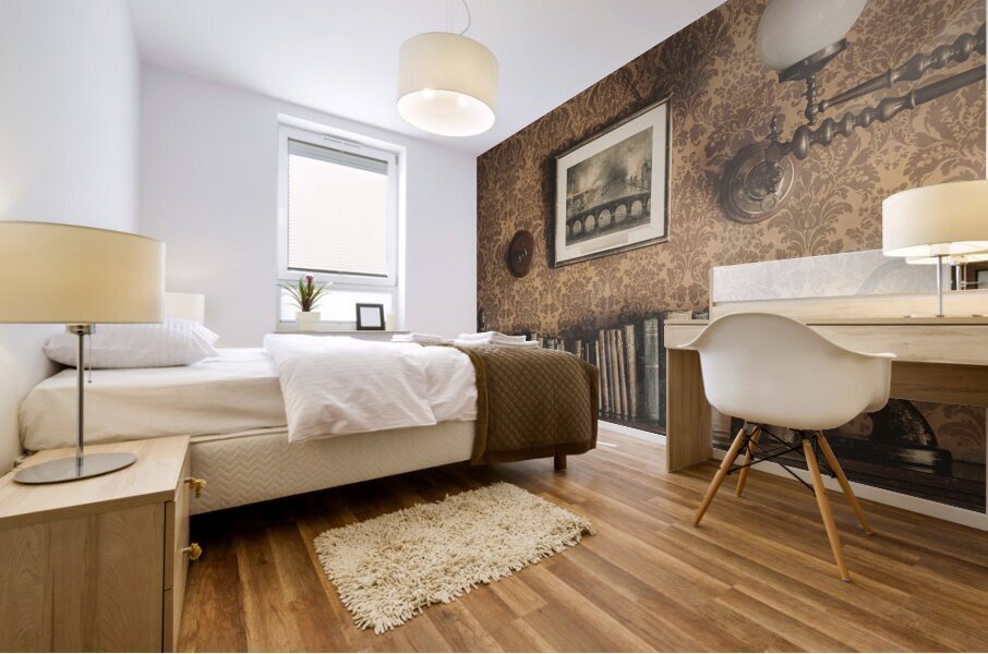 Vintage Bookshelf Mural print