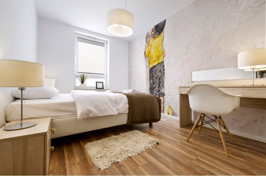 Boy on Chair Mural print