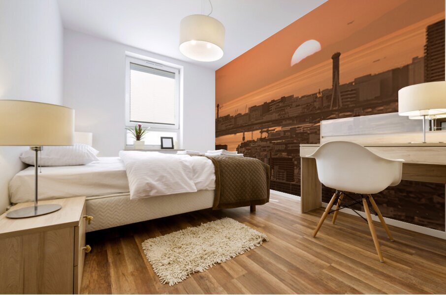 Last Light Over Osaka Bay Mural print