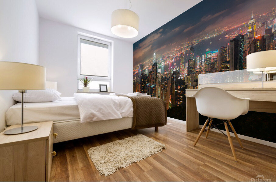 Hong Kong at Night Mural print
