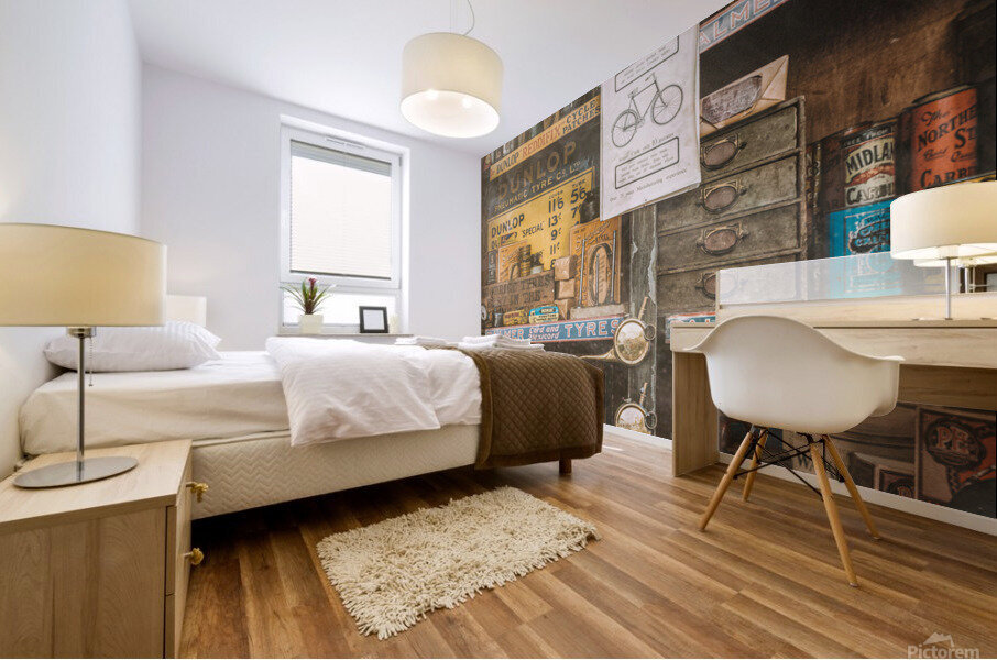 Vintage Garage Workshop Mural print