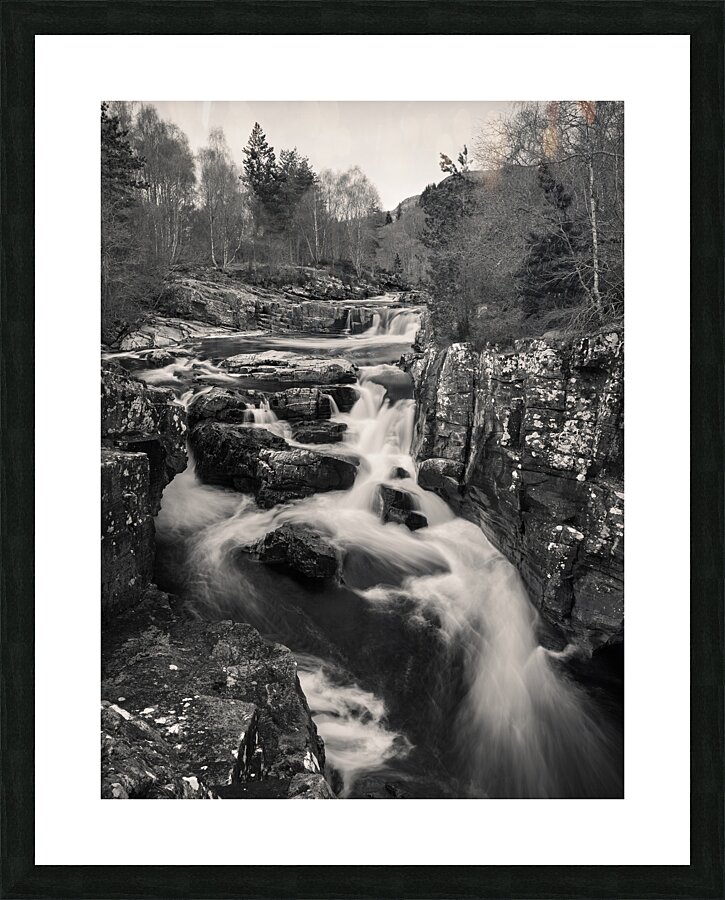 Black Water Falls Picture Frame print