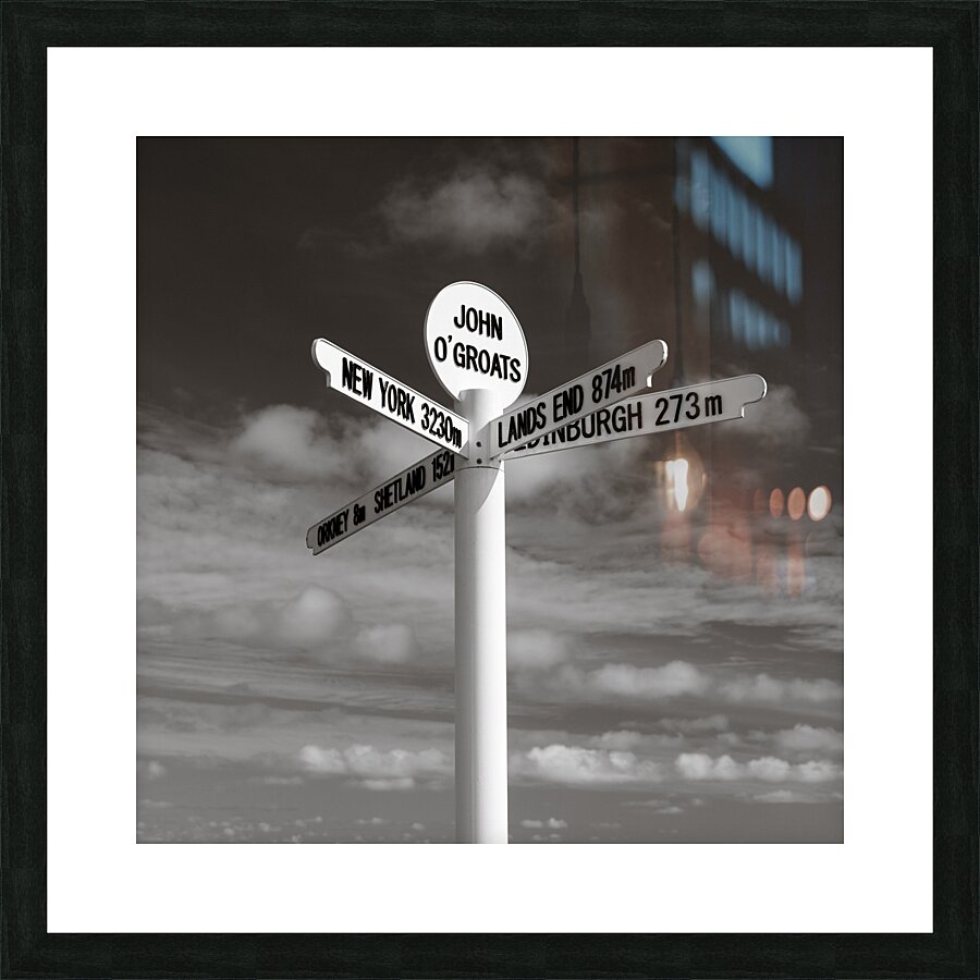 John O Groats Signpost Impression et Cadre photo