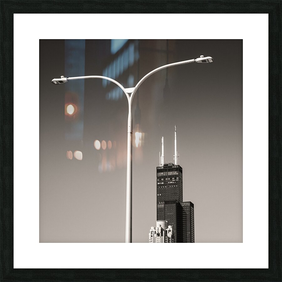 Willis Tower and Lamp Impression et Cadre photo