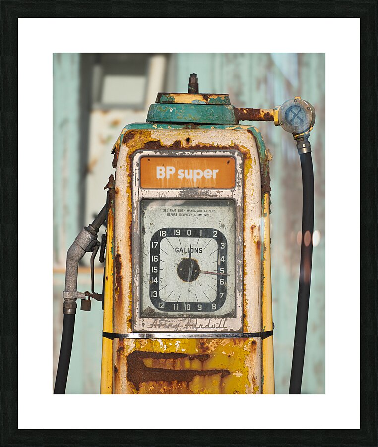 Old Petrol Pump Picture Frame print