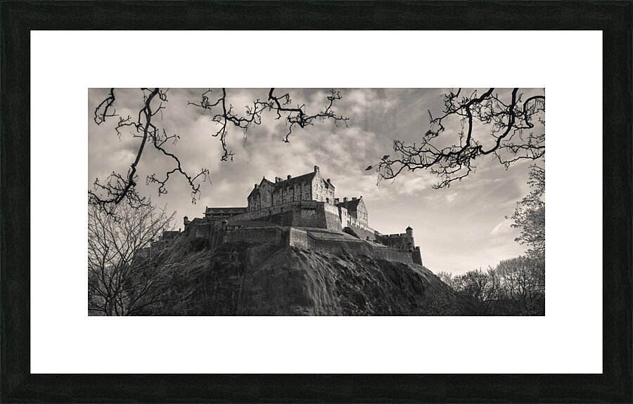 Edinburgh Castle in Monochrome Picture Frame print