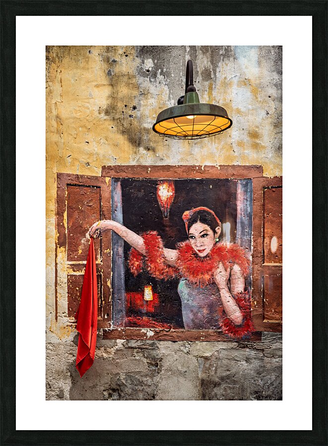 Woman with a Red Scarf Picture Frame print