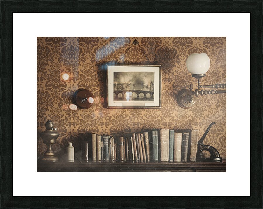 Vintage Bookshelf Picture Frame print
