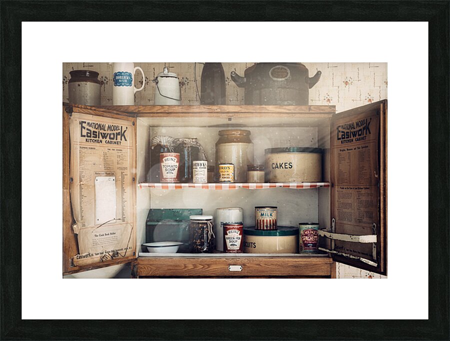 Vintage Kitchen Cupboard Impression et Cadre photo