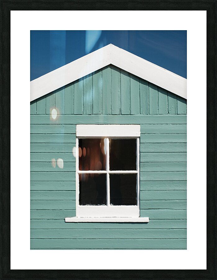 Beach Hut Window Picture Frame print