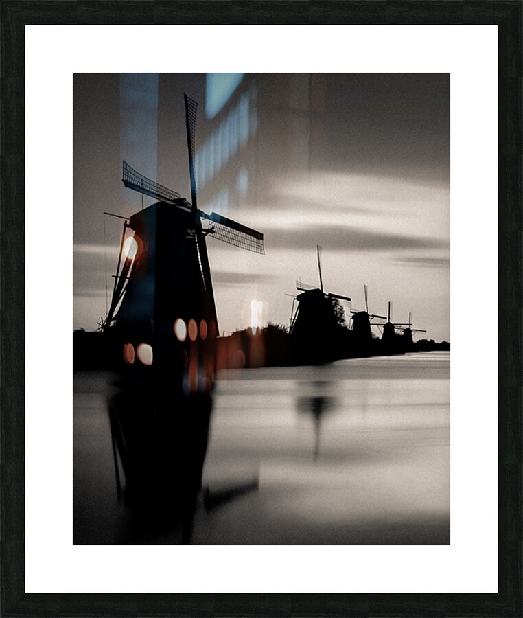 Kinderdijk Silhouette Picture Frame print