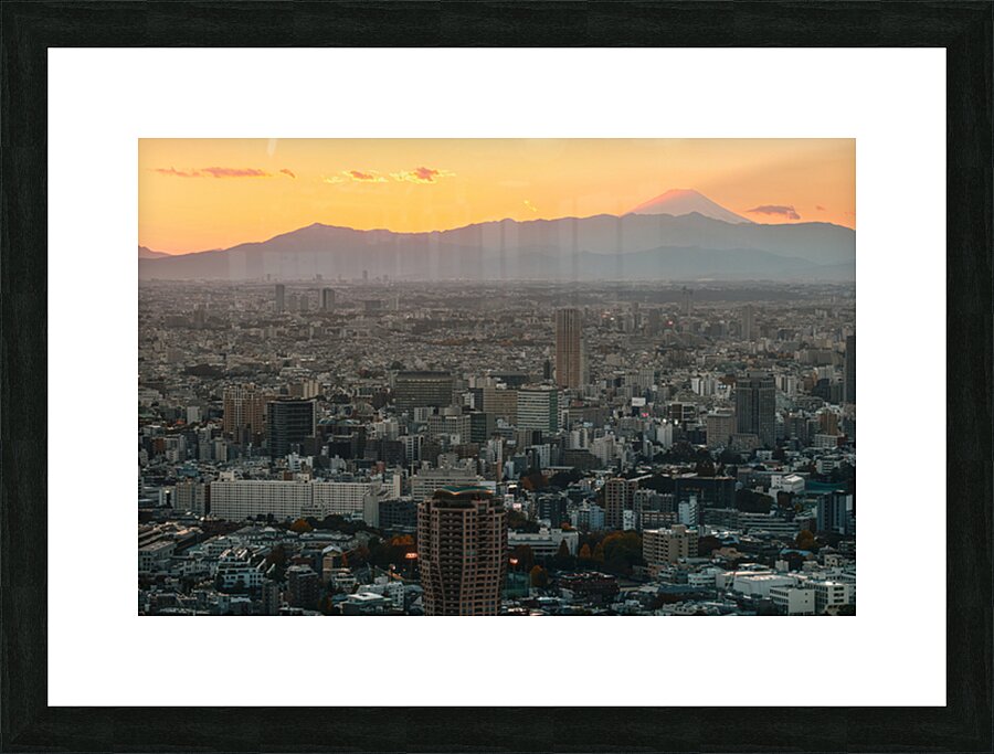 Tokyo and Mount Fuji at Sunset Picture Frame print