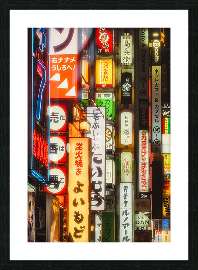 Shinjuku Signs Picture Frame print