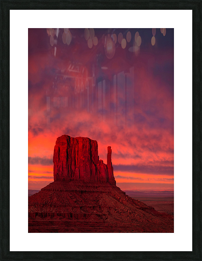 Last Light in Monument Valley Picture Frame print