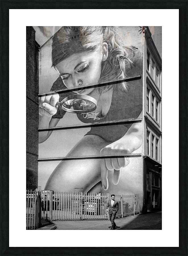 Girl with Magnifying Glass and subject Picture Frame print