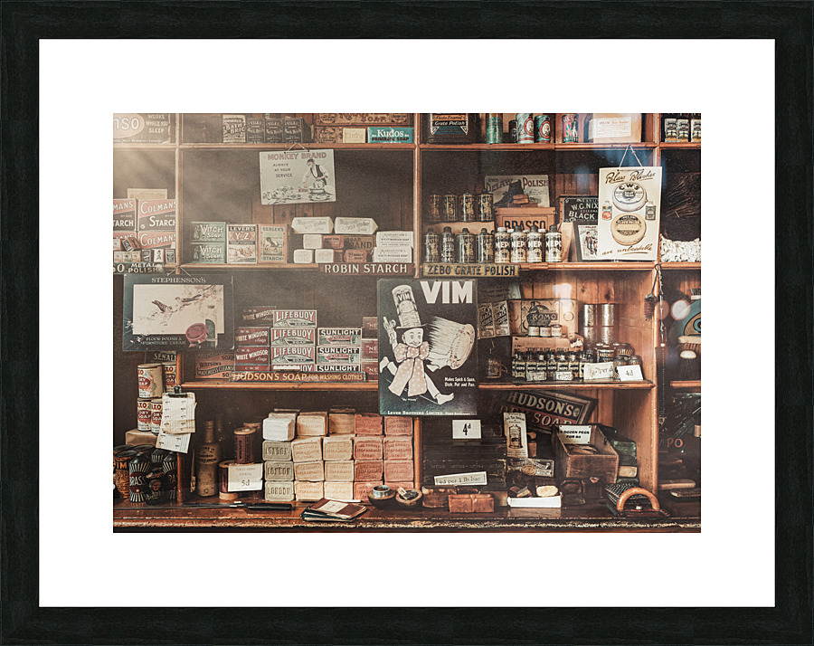 Vintage Soap Store Picture Frame print
