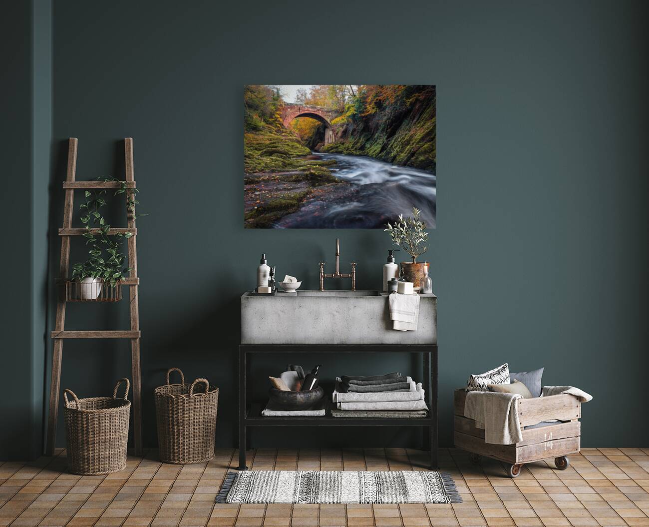 Autumn at Gannochy Bridge Reproduction