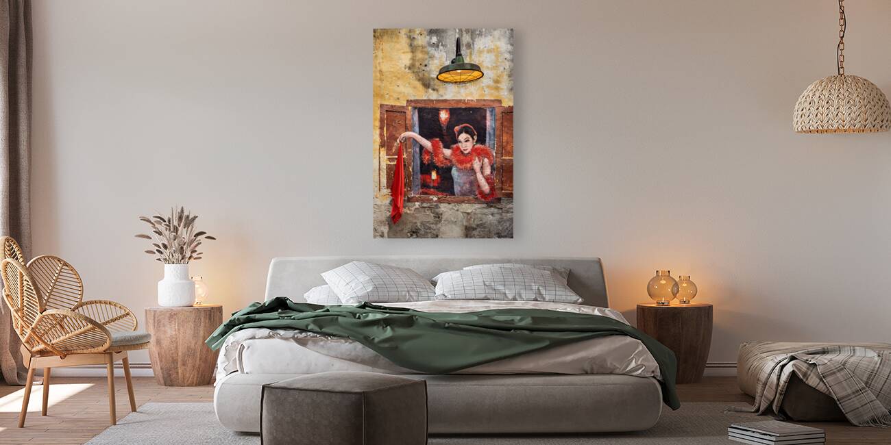 Woman with a Red Scarf Reproduction