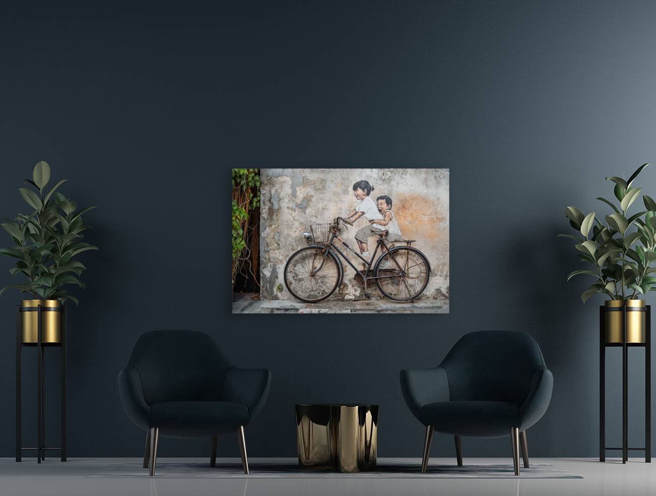 Little Children on a Bicycle Reproduction