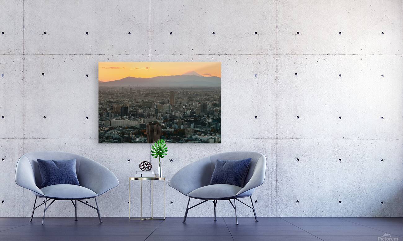 Tokyo and Mount Fuji at Sunset Reproduction