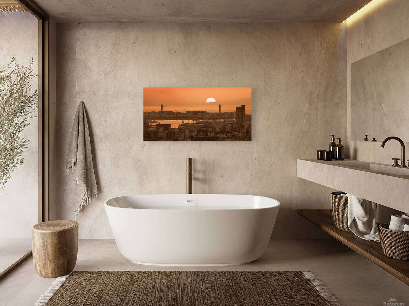 Last Light Over Osaka Bay Reproduction