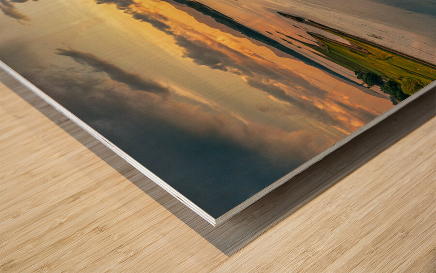 Castle Stalker Sunset Wood print