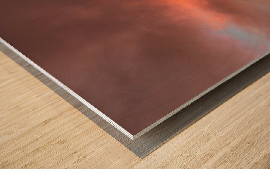 Sunset in Monument Valley Wood print