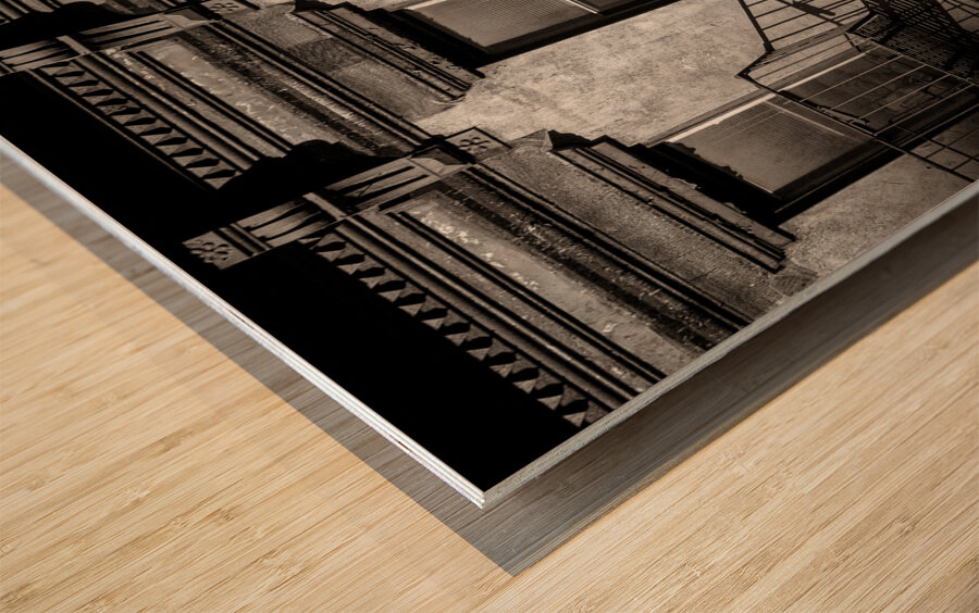 Old Apartments Wood print