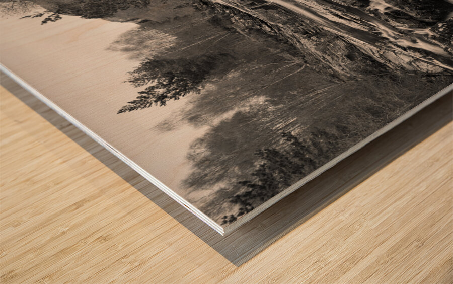 Black Water Falls Wood print