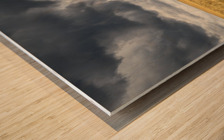 Storm Clouds Over Barley Field Wood print